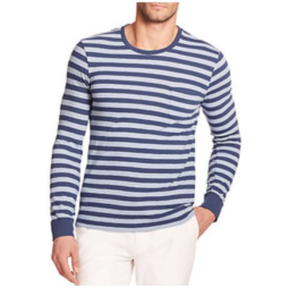 Polo Ralph Lauren Other - Polo by Ralph Lauren Navy Blue Horizontal Striped Jersey Long Sleeve Tee Sz XL